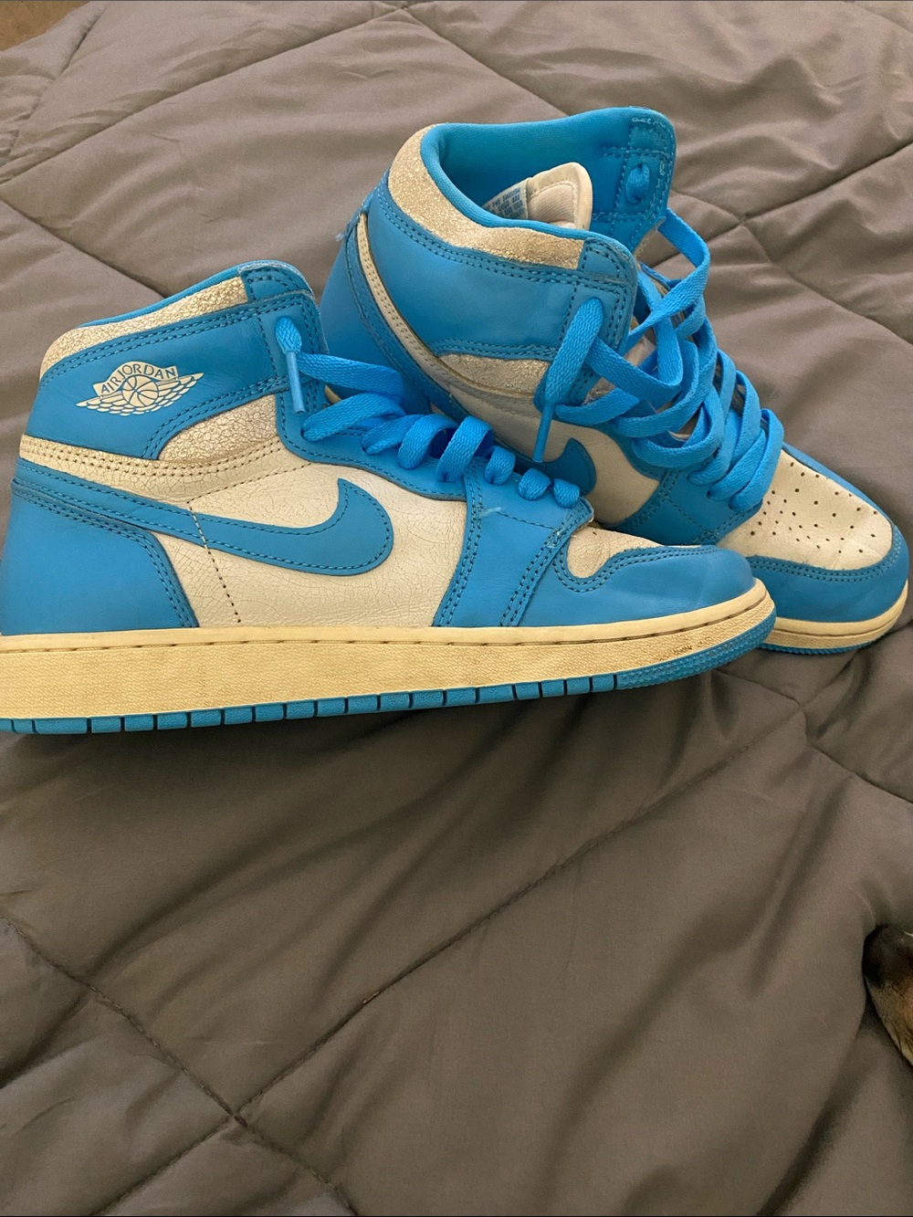 Nike Women’s High-Top Sneakers in Bright Blue and White
